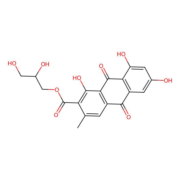 2D Structure of [(2S)-2,3-dihydroxypropyl] 1,6,8-trihydroxy-3-methyl-9,10-dioxoanthracene-2-carboxylate