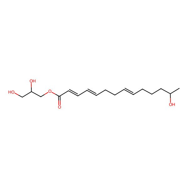 2D Structure of ((2S)-2,3-dihydroxypropyl) (2E,4E,8E,13S)-13-hydroxytetradeca-2,4,8-trienoate