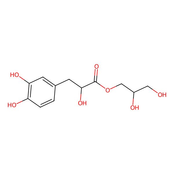2D Structure of [(2S)-2,3-dihydroxypropyl] (2R)-3-(3,4-dihydroxyphenyl)-2-hydroxypropanoate