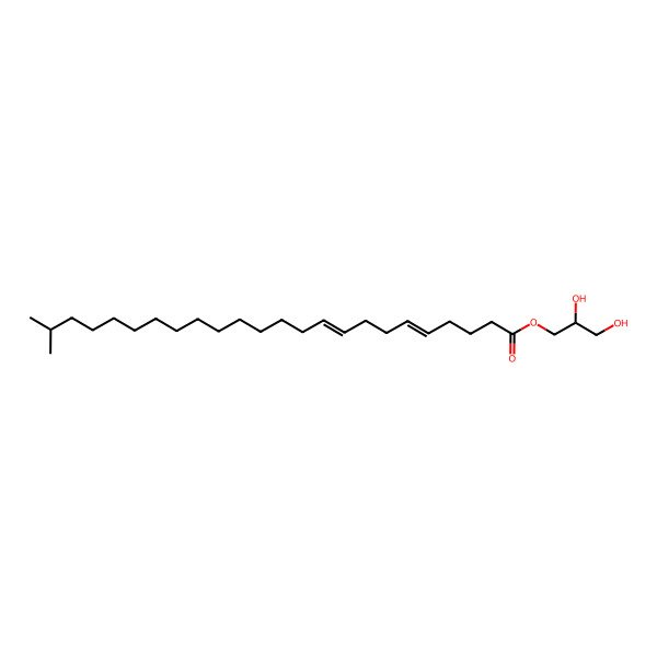 2D Structure of [(2S)-2,3-dihydroxypropyl] (5Z,9Z)-23-methyltetracosa-5,9-dienoate