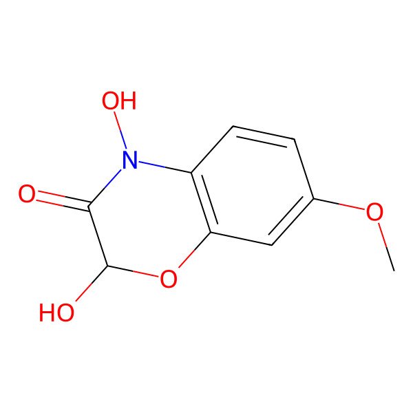 2D Structure of (2s)-2,4-Dihydroxy-7-Methoxy-2h-1,4-Benzoxazin-3(4h)-One