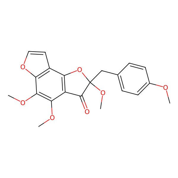 2D Structure of (2S)-2,4,5-trimethoxy-2-[(4-methoxyphenyl)methyl]furo[2,3-g][1]benzofuran-3-one