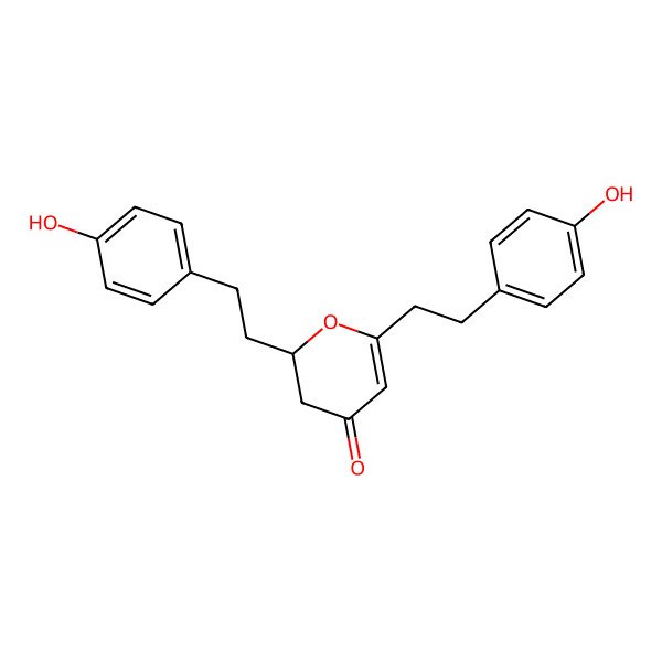 2D Structure of (2S)-2,6-bis[2-(4-hydroxyphenyl)ethyl]-2,3-dihydropyran-4-one