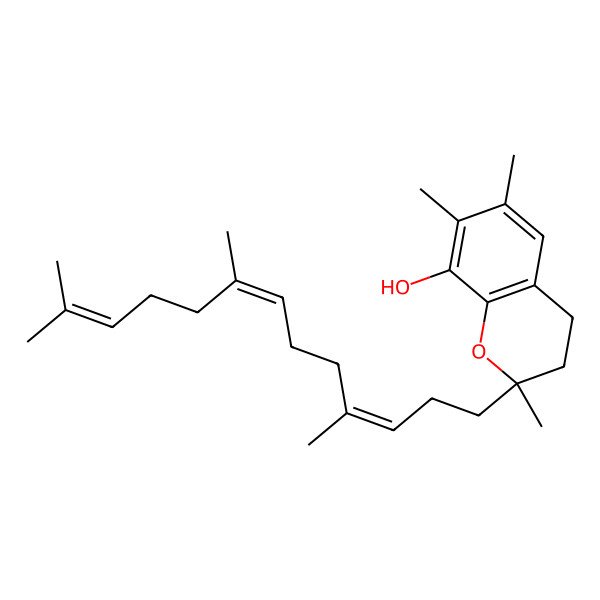 2D Structure of (2S)-2,6,7-trimethyl-2-[(3E,7E)-4,8,12-trimethyltrideca-3,7,11-trienyl]-3,4-dihydrochromen-8-ol