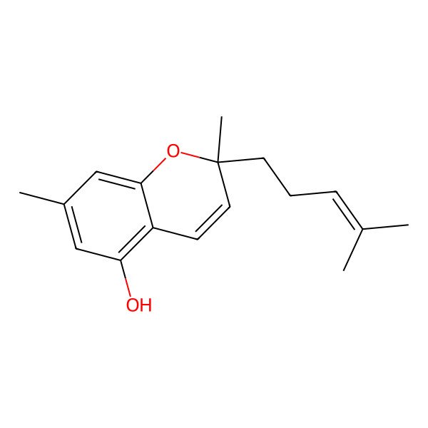 2D Structure of (2S)-2,7-dimethyl-2-(4-methylpent-3-enyl)chromen-5-ol