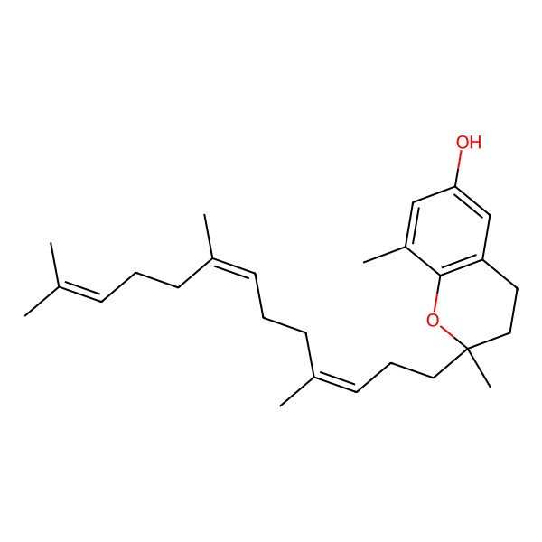 2D Structure of (2S)-2,8-dimethyl-2-[(3E,7E)-4,8,12-trimethyltrideca-3,7,11-trienyl]chroman-6-ol