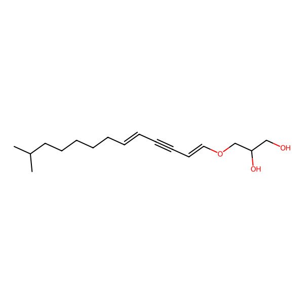 2D Structure of (2S)-3-[(1Z,5Z)-12-methyltrideca-1,5-dien-3-ynoxy]propane-1,2-diol