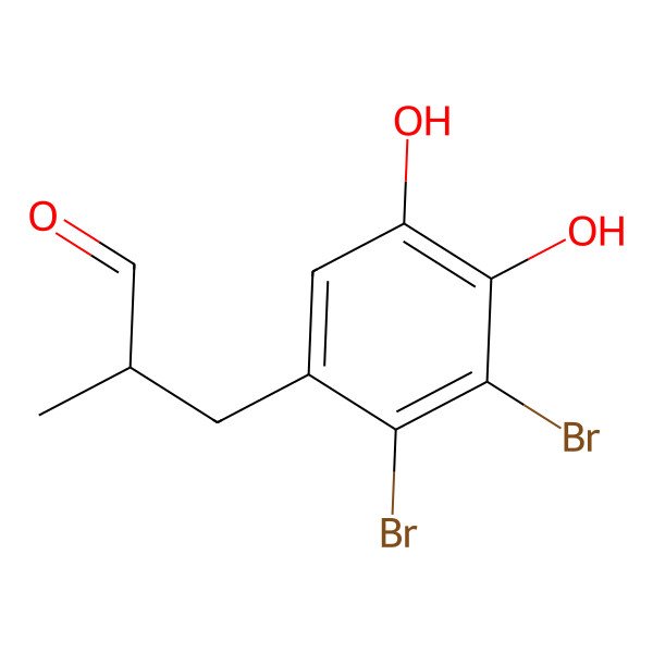 2D Structure of (2S)-3-(2,3-dibromo-4,5-dihydroxyphenyl)-2-methylpropanal
