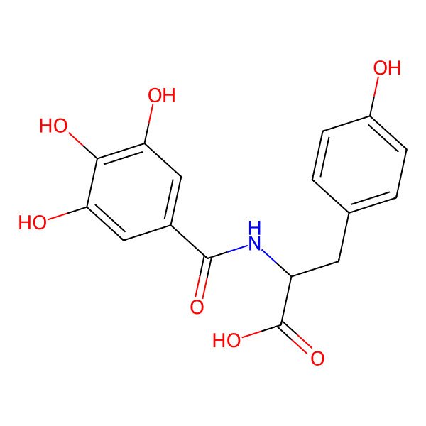 2D Structure of (2S)-3-(4-hydroxyphenyl)-2-[(3,4,5-trihydroxybenzoyl)amino]propanoic acid