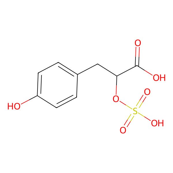 2D Structure of (2S)-3-(4-hydroxyphenyl)-2-sulfooxypropanoic acid