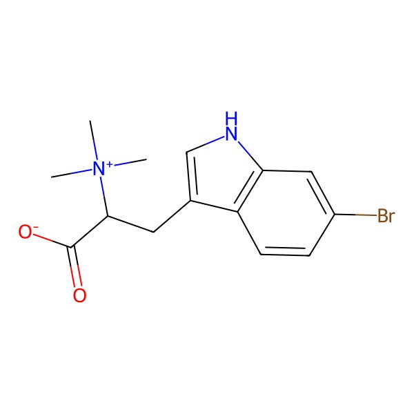 2D Structure of (2S)-3-(6-bromo-1H-indol-3-yl)-2-(trimethylazaniumyl)propanoate