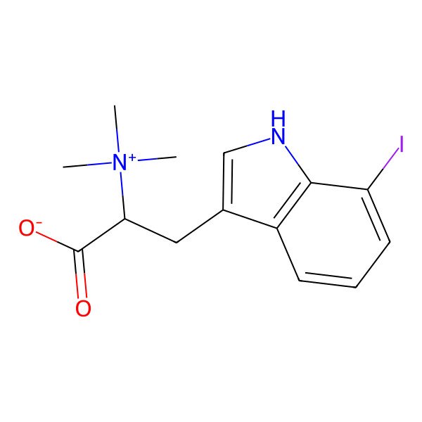 2D Structure of (2S)-3-(7-iodo-1H-indol-3-yl)-2-(trimethylazaniumyl)propanoate