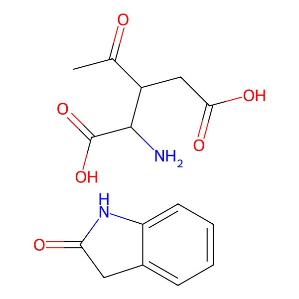 2D Structure of (2S)-3-acetyl-2-aminopentanedioic acid;1,3-dihydroindol-2-one