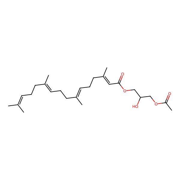 2D Structure of [(2S)-3-acetyloxy-2-hydroxypropyl] (2E,6E,10E)-3,7,11,15-tetramethylhexadeca-2,6,10,14-tetraenoate
