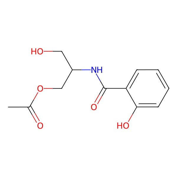 2D Structure of [(2S)-3-hydroxy-2-[(2-hydroxybenzoyl)amino]propyl] acetate