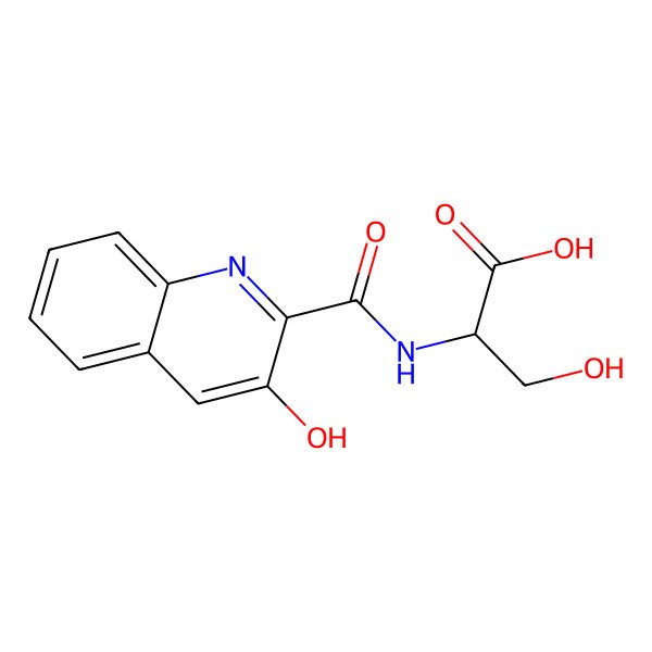 2D Structure of (2S)-3-hydroxy-2-[(3-hydroxyquinoline-2-carbonyl)amino]propanoic acid