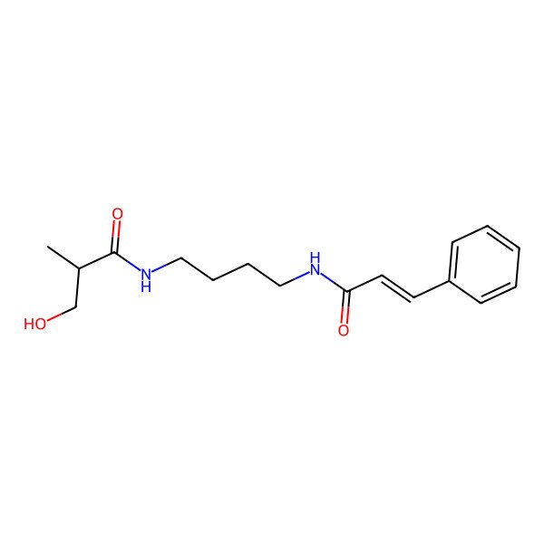 2D Structure of (2S)-3-hydroxy-2-methyl-N-[4-[[(E)-3-phenylprop-2-enoyl]amino]butyl]propanamide