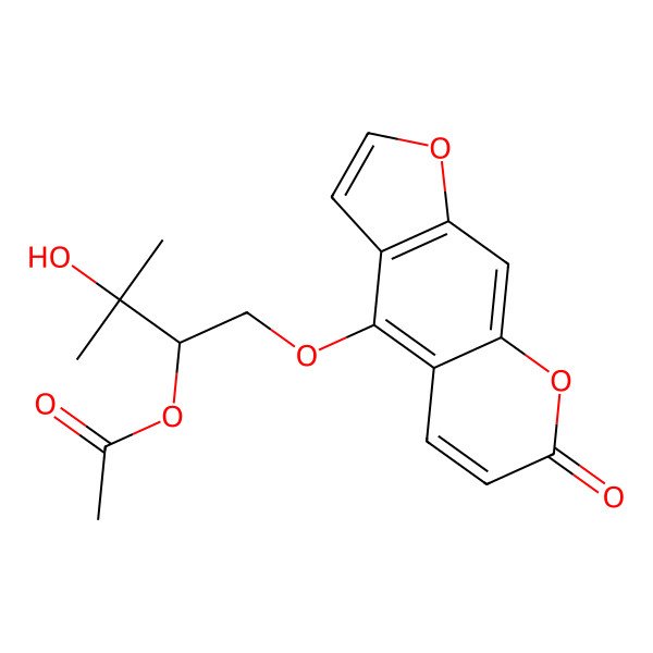 2D Structure of [(2S)-3-hydroxy-3-methyl-1-(7-oxofuro[3,2-g]chromen-4-yl)oxybutan-2-yl] acetate