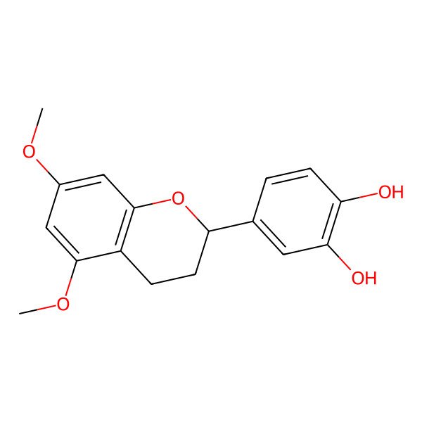 2D Structure of (2S)-3',4'-Dihydroxy-5,7-dimethoxyflavan 2D Structure of (2S)-3',4'-Dihydroxy-5,7-dimethoxyflavan