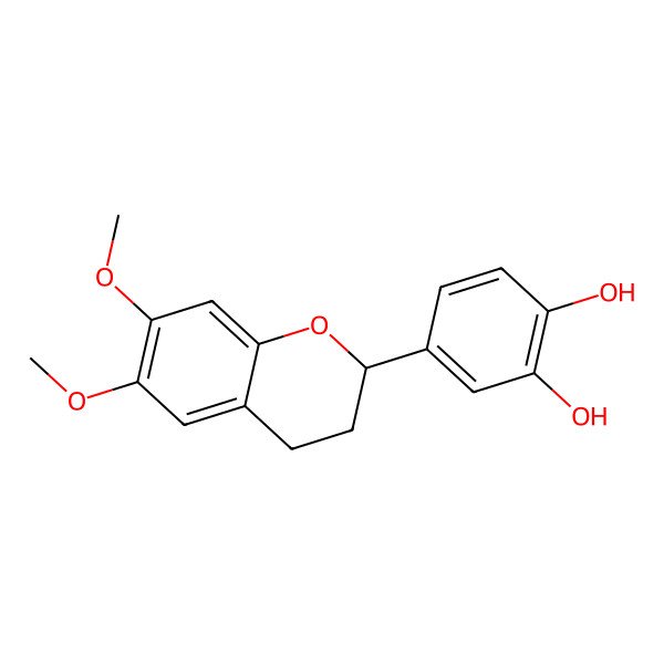 2D Structure of (2S)-3',4'-Dihydroxy-6,7-dimethoxyflavan 2D Structure of (2S)-3',4'-Dihydroxy-6,7-dimethoxyflavan