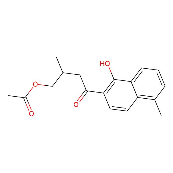 2D Structure of [(2S)-4-(1-hydroxy-5-methylnaphthalen-2-yl)-2-methyl-4-oxobutyl] acetate