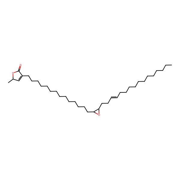 2D Structure of (2S)-4-[14-[(2S,3S)-3-[(E)-hexadec-3-enyl]oxiran-2-yl]tetradecyl]-2-methyl-2H-furan-5-one