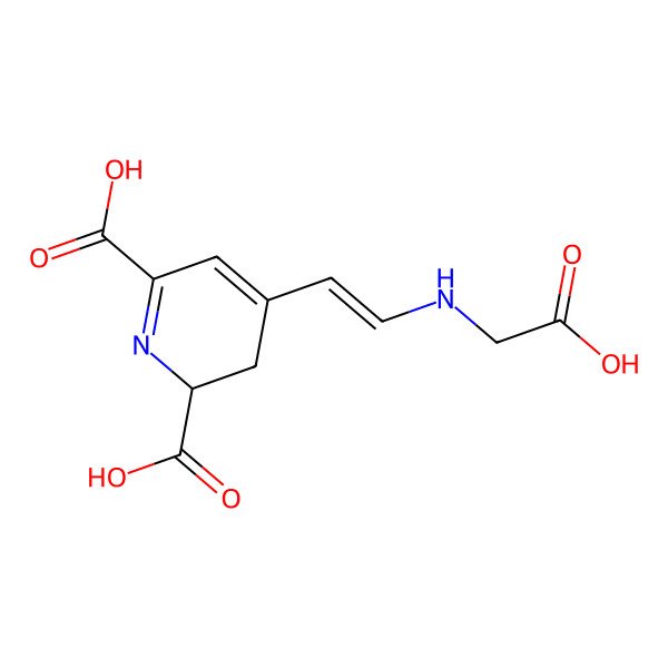 2D Structure of (2S)-4-[(E)-2-(carboxymethylamino)ethenyl]-2,3-dihydropyridine-2,6-dicarboxylic acid