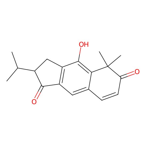 2D Structure of (2S)-4-hydroxy-5,5-dimethyl-2-propan-2-yl-2,3-dihydrocyclopenta[b]naphthalene-1,6-dione