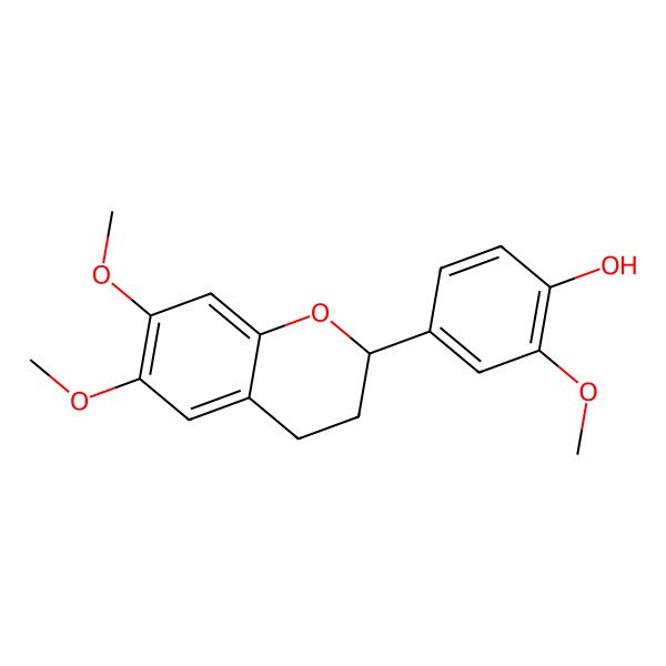 2D Structure of (2S)-4'-Hydroxy-6,7,3'-trimethoxyflavan