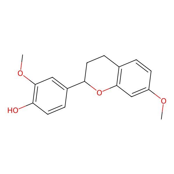 2D Structure of (2S)-4'-Hydroxy-7,3'-dimethoxyflavan 2D Structure of (2S)-4'-Hydroxy-7,3'-dimethoxyflavan