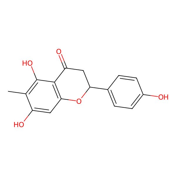 2D Structure of (2S)-4',5,7-Trihydroxy-6-methylflavanone