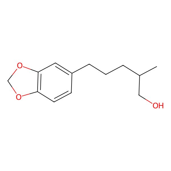 2D Structure of (2S)-5-(1,3-benzodioxol-5-yl)-2-methylpentan-1-ol