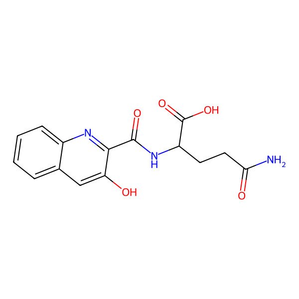 2D Structure of (2S)-5-amino-2-[(3-hydroxyquinoline-2-carbonyl)amino]-5-oxopentanoic acid