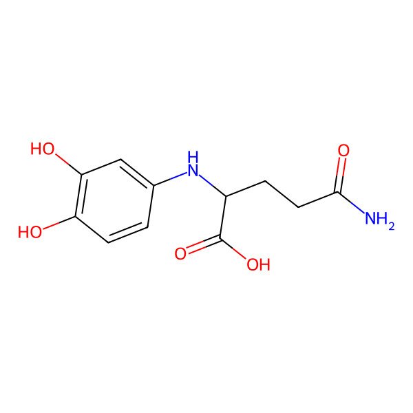 2D Structure of (2S)-5-amino-2-(3,4-dihydroxyanilino)-5-oxopentanoic acid
