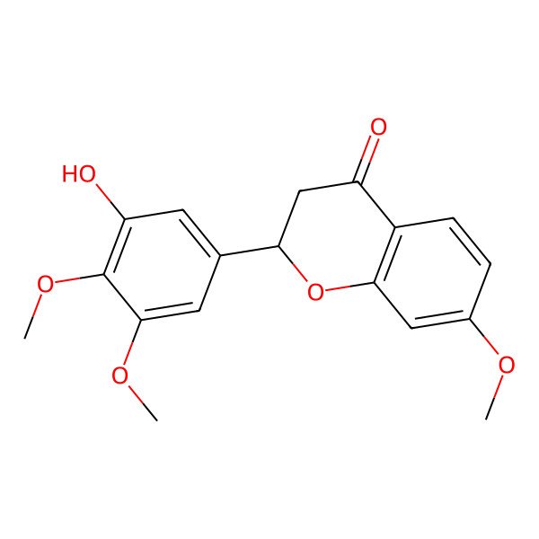 2D Structure of (2s)-(-)-5'-Hydroxy-7,3',4'-trimethoxyflavanone