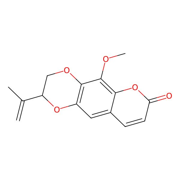 2D Structure of (2S)-5-methoxy-2-prop-1-en-2-yl-2,3-dihydropyrano[2,3-g][1,4]benzodioxin-7-one