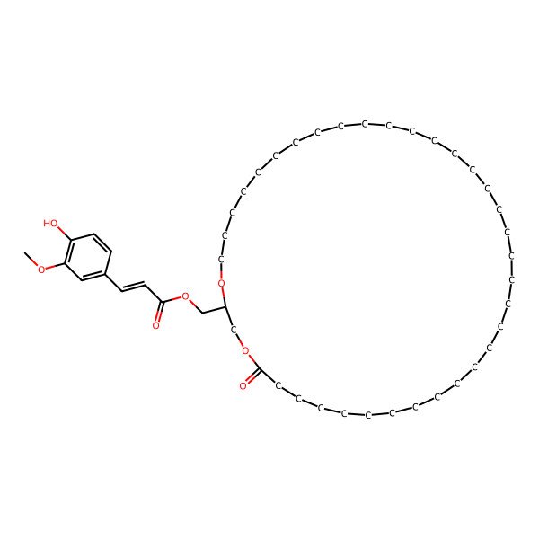 2D Structure of [(2S)-5-oxo-1,4-dioxacyclooctatriacont-2-yl]methyl (Z)-3-(4-hydroxy-3-methoxyphenyl)prop-2-enoate