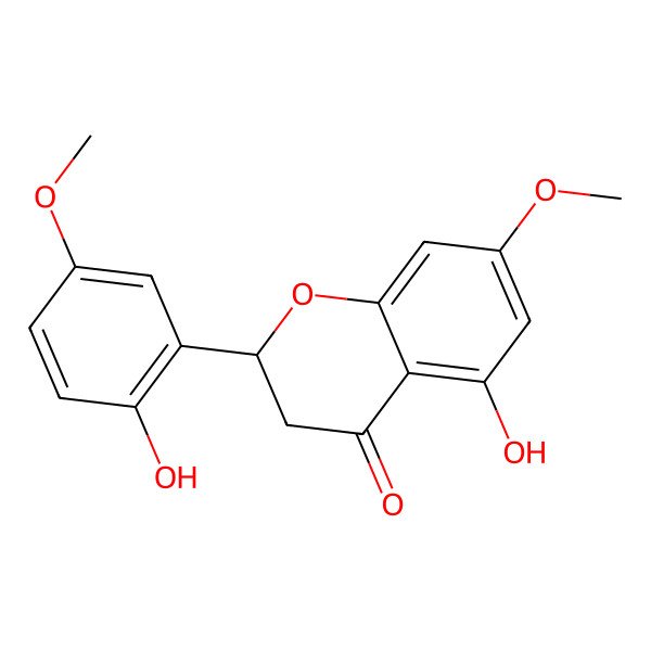 2D Structure of (2s)-5,2'-Dihydroxy-7,5'-dimethoxyflavanone