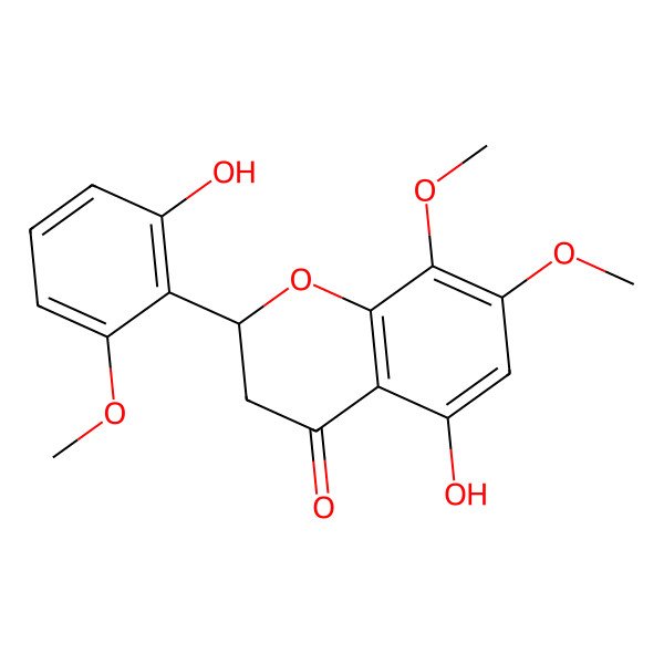 2D Structure of (2s)-5,2'-Dihydroxy-7,8,6'-trimethoxyflavanone