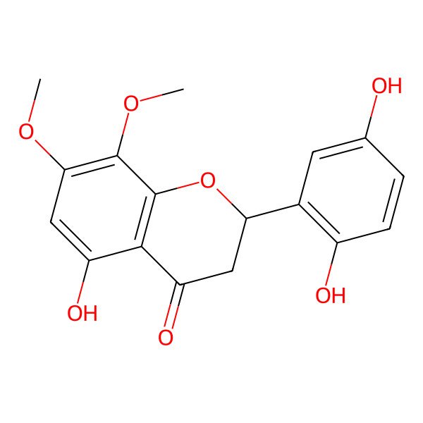 2D Structure of (2s)-5,2',5'-Trihydroxy-7,8-dimethoxyflavanone