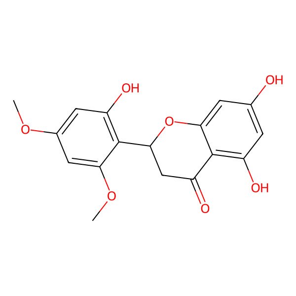 2D Structure of (2S)-5,7-dihydroxy-2-(2-hydroxy-4,6-dimethoxyphenyl)-2,3-dihydrochromen-4-one