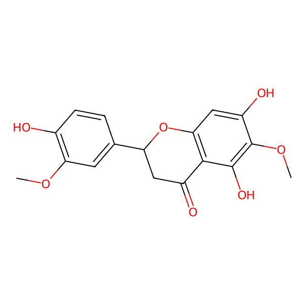 2D Structure of (2S)-5,7-dihydroxy-2-(4-hydroxy-3-methoxyphenyl)-6-methoxy-2,3-dihydrochromen-4-one