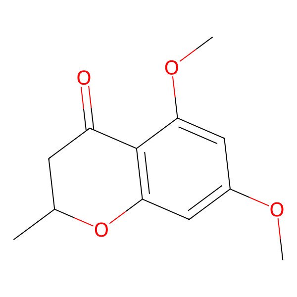 2D Structure of (2S)-5,7-dimethoxy-2-methyl-2,3-dihydrochromen-4-one