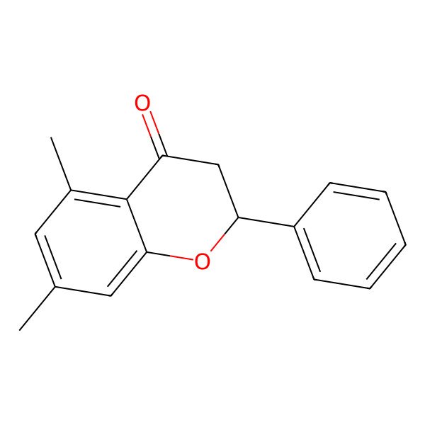 2D Structure of (2S)-5,7-dimethyl-2-phenyl-2,3-dihydrochromen-4-one