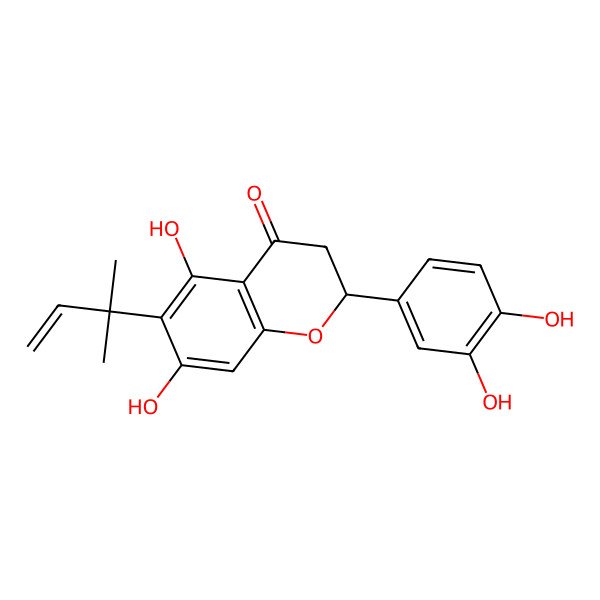 2D Structure of (2S)-5,7,3',4'-Tetrahydroxy-6-(1,1-dimethylallyl)flavanone