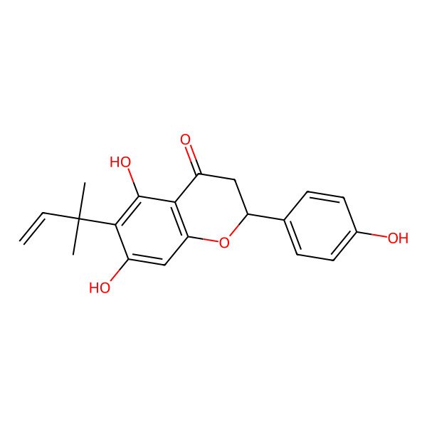 2D Structure of (2S)-5,7,4'-Trihydroxy-6-(1,1-dimethylallyl)flavanone