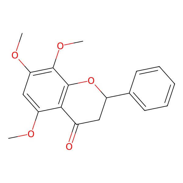 2D Structure of (2S)-5,7,8-trimethoxy-2-phenyl-2,3-dihydrochromen-4-one 2D Structure of (2S)-5,7,8-trimethoxy-2-phenyl-2,3-dihydrochromen-4-one
