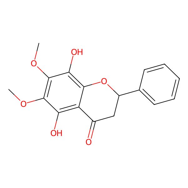 2D Structure of (2S)-5,8-dihydroxy-6,7-dimethoxy-2-phenyl-2,3-dihydrochromen-4-one 2D Structure of (2S)-5,8-dihydroxy-6,7-dimethoxy-2-phenyl-2,3-dihydrochromen-4-one