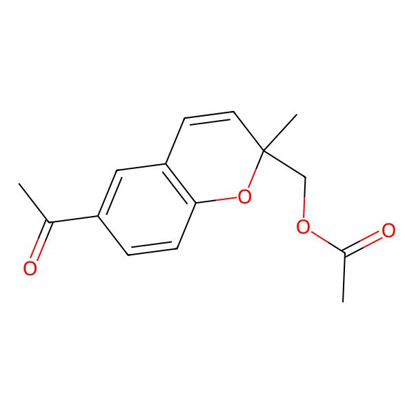 2D Structure of [(2S)-6-acetyl-2-methylchromen-2-yl]methyl acetate