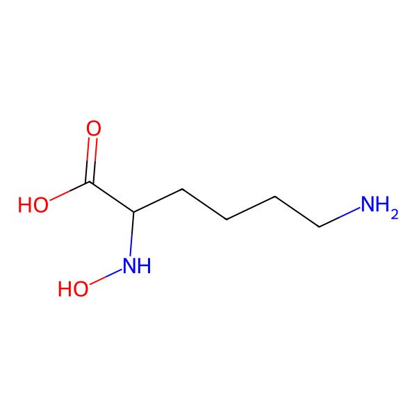 2D Structure of (2S)-6-amino-2-(hydroxyamino)hexanoic acid